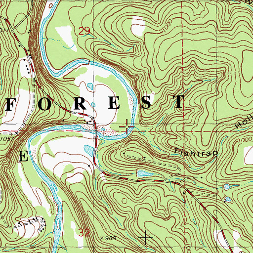 Topographic Map of Fishtrap Hollow, MO