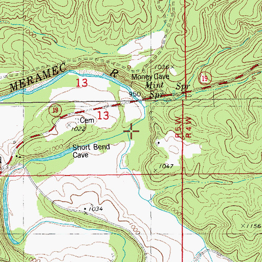 Topographic Map of Fishwater Creek, MO