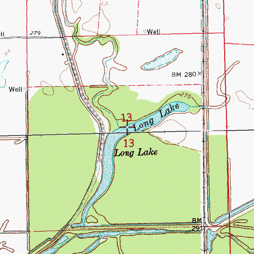 Topographic Map of Long Lake, AR