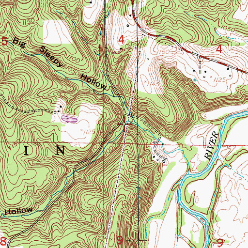 Topographic Map of Flagmire Hollow, MO