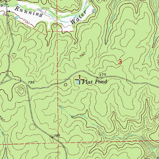 Topographic Map of Flat Pond, MO