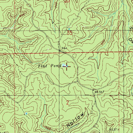 Topographic Map of Flat Pond, MO