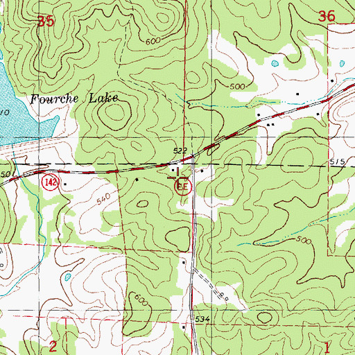 Topographic Map of Flat Top School, MO