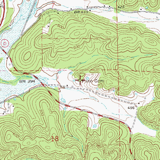 Topographic Map of Flinn Cemetery, MO