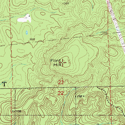 Topographic Map of Flint Hill, MO