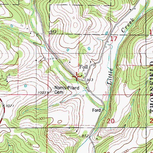 Topographic Map of Foil, MO