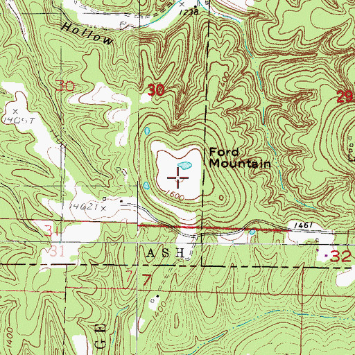 Topographic Map of Ford Mountain, MO