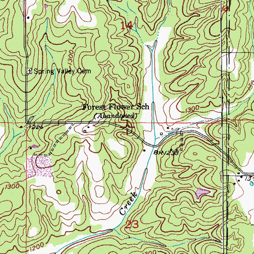 Topographic Map of Forest Flower School, MO