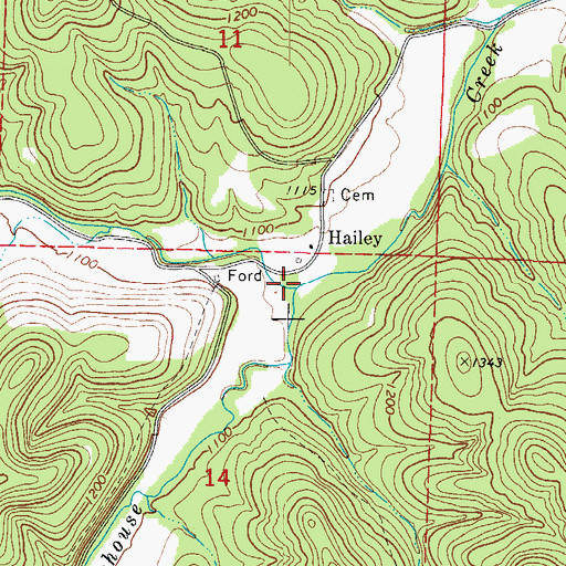 Topographic Map of Fortune Branch, MO
