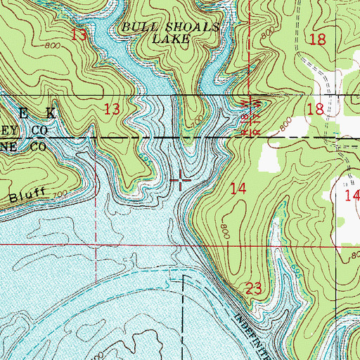 Topographic Map of Four Spring Hollow, AR