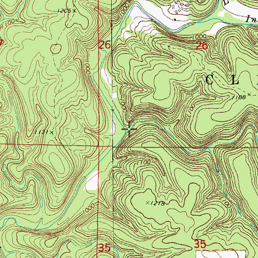 Topographic Map of Fox Hollow, MO