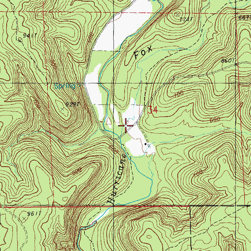 Topographic Map of Fox Hollow, MO