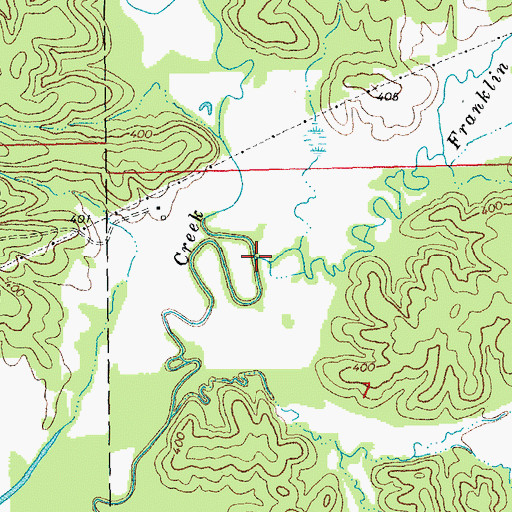 Topographic Map of Franklin Creek, MO