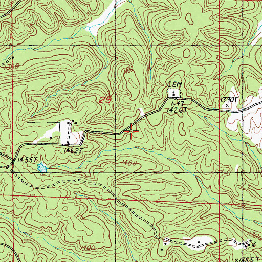 Topographic Map of Freedom School (historical), MO