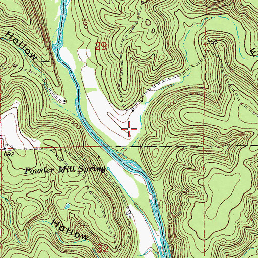 Topographic Map of Freeman Hollow, MO