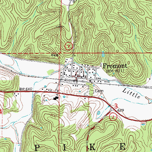 Topographic Map of Fremont, MO