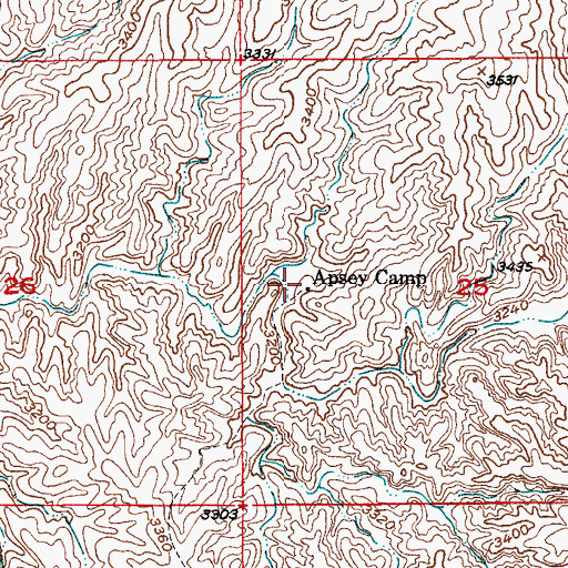 Topographic Map of Apsey Camp, AZ