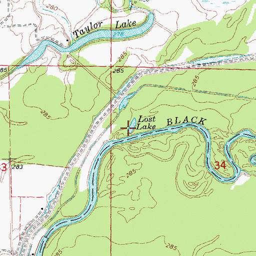 Topographic Map of Lost Lake, AR