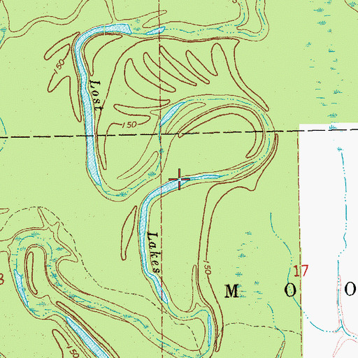 Topographic Map of Lost Lakes, AR