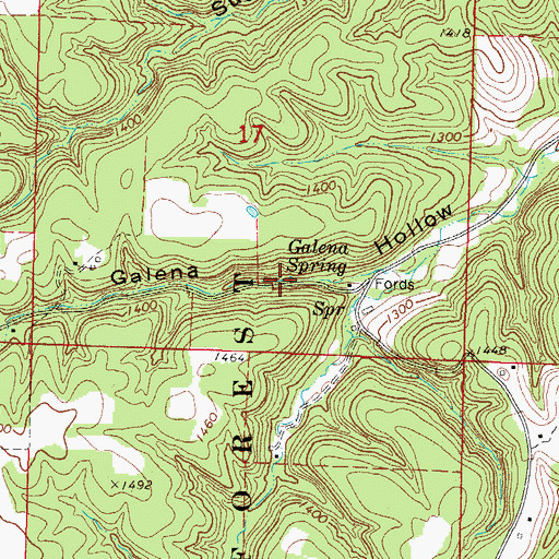 Topographic Map of Galena Spring, MO