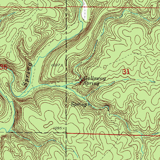 Topographic Map of Galloway Spring, MO
