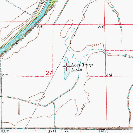 Topographic Map of Lost Trap Lake, AR