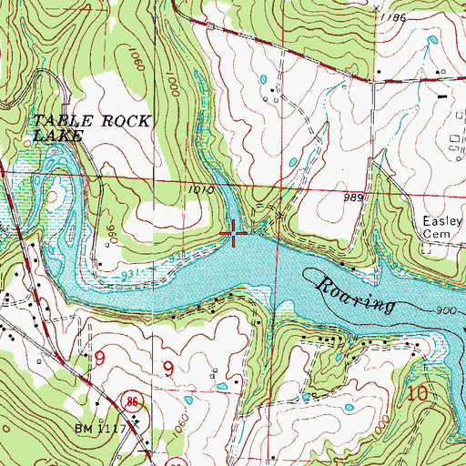Topographic Map of Garner Hollow, MO
