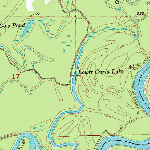 Topographic Map of Lower Curia Lake, AR