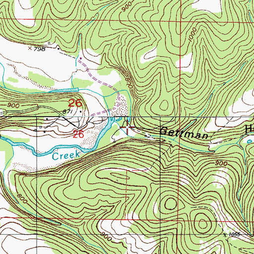 Topographic Map of Gettman Hollow, MO