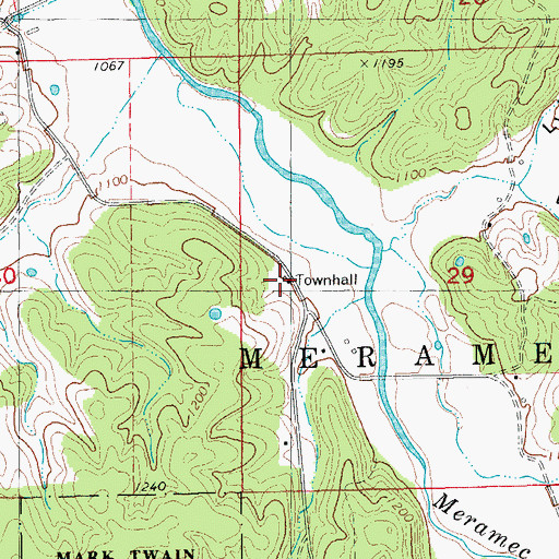 Topographic Map of Gill School, MO