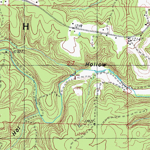 Topographic Map of Gillian Hollow, MO