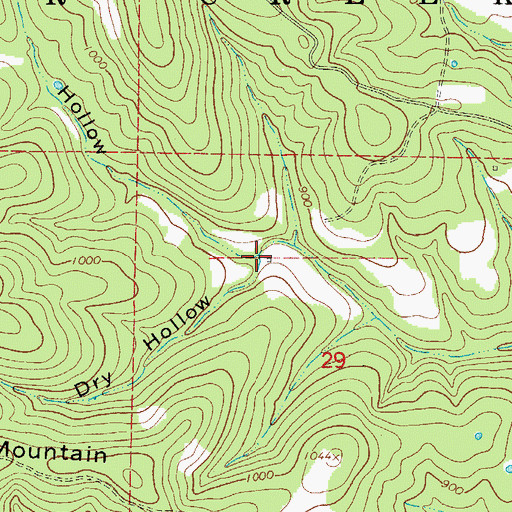 Topographic Map of Girten Hollow, MO