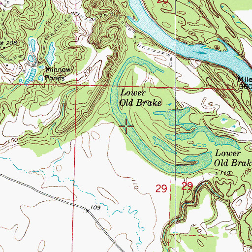 Topographic Map of Lower Old Brake, AR