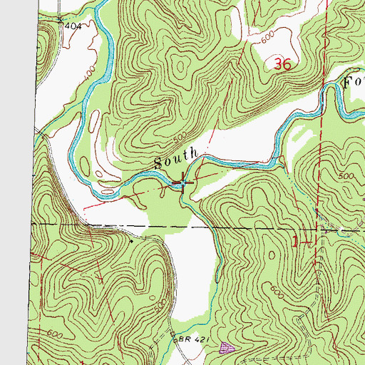 Topographic Map of Goose Creek, MO