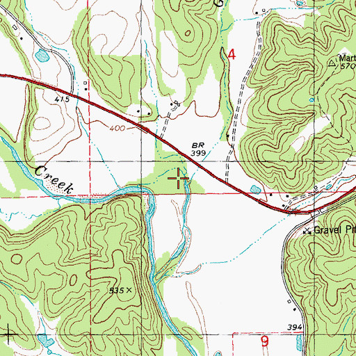 Topographic Map of Goose Creek, MO