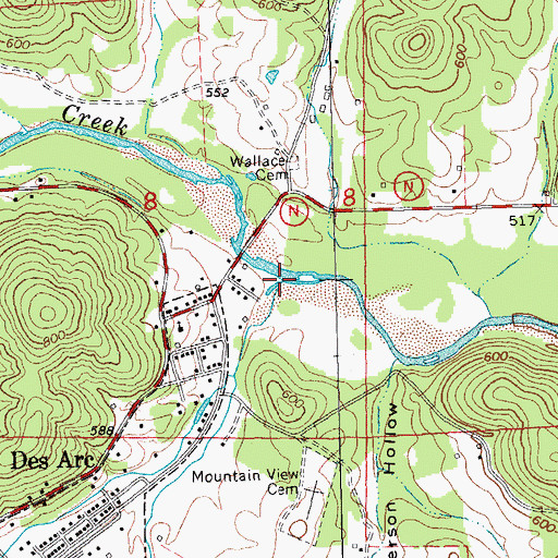 Topographic Map of Goose Creek, MO