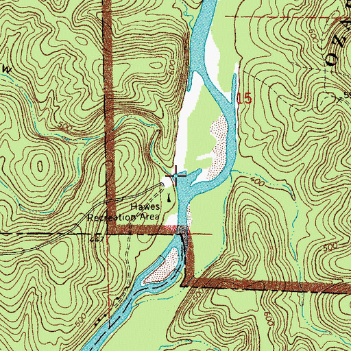 Topographic Map of Gooseneck Hollow, MO