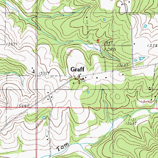Topographic Map of Graff, MO