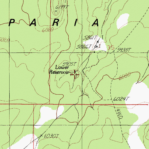 Topographic Map of Lower Reservoir, AZ