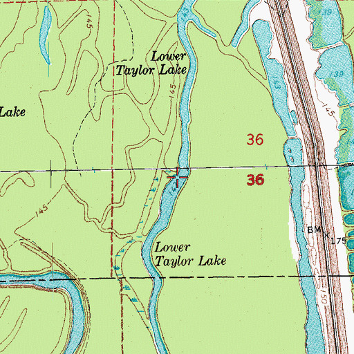 Topographic Map of Lower Taylor Lake, AR