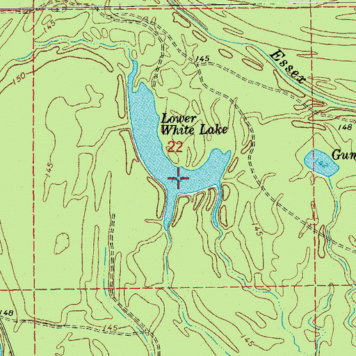 Topographic Map of Lower White Lake, AR