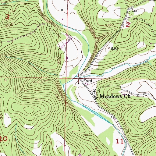 Topographic Map of Gravelly Hollow, MO