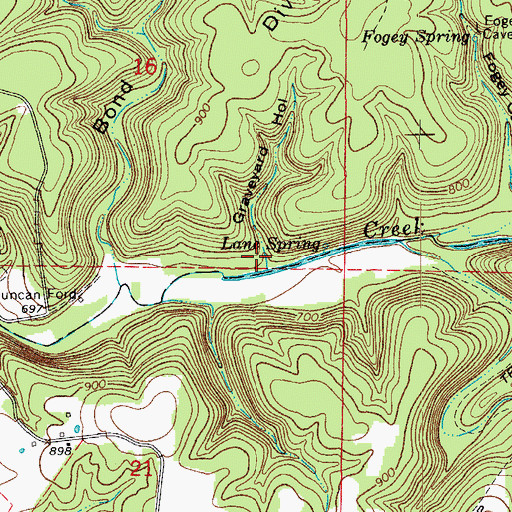 Topographic Map of Graveyard Hollow, MO