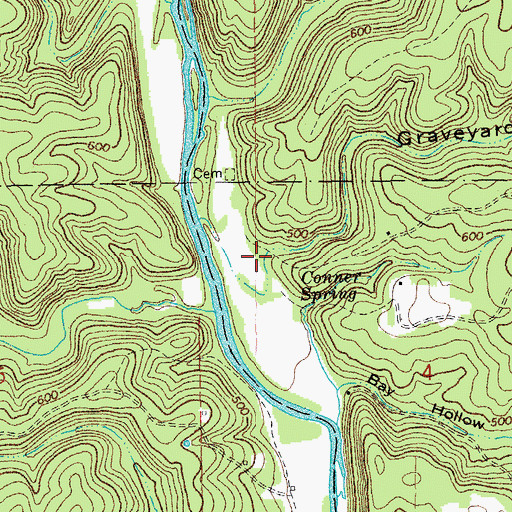 Topographic Map of Graveyard Hollow, MO