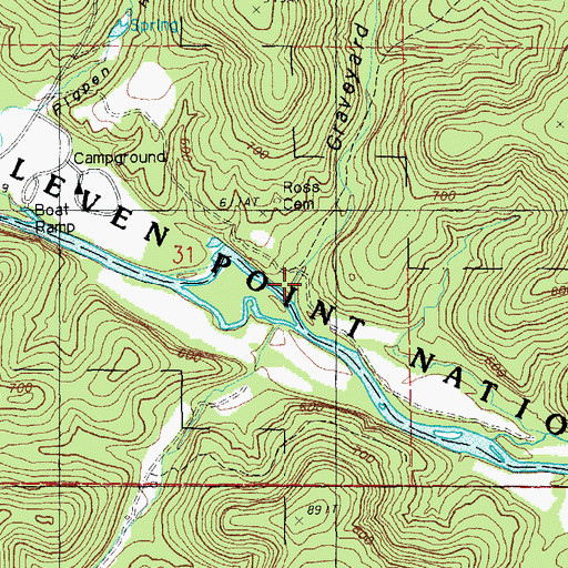 Topographic Map of Graveyard Hollow, MO