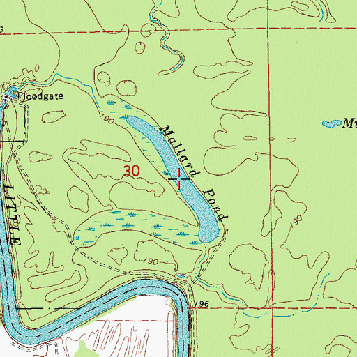 Topographic Map of Mallard Pond, AR