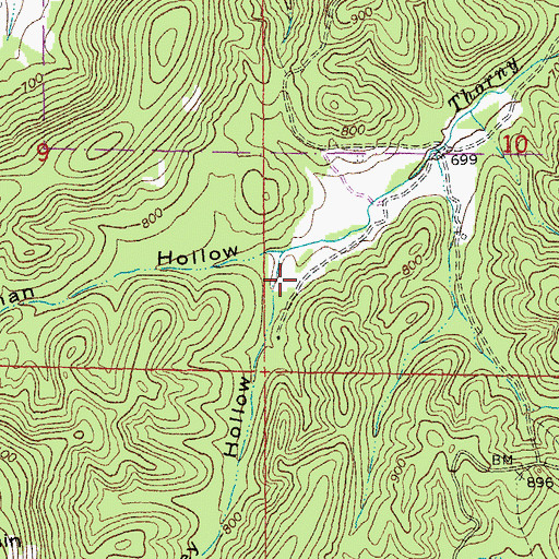 Topographic Map of Greeley Hollow, MO