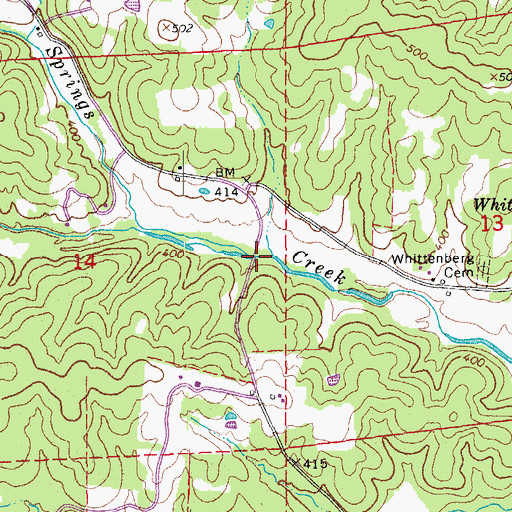 Topographic Map of Green Fork Creek, AR