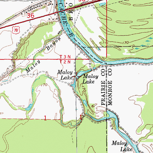 Topographic Map of Maloy Lake, AR