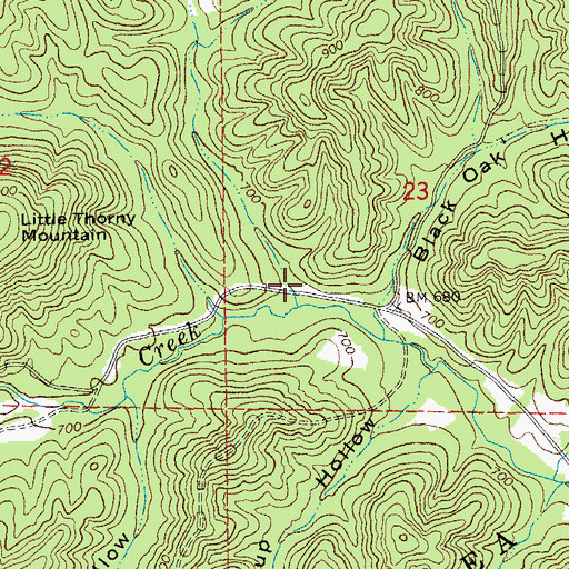Topographic Map of Greene Hollow, MO